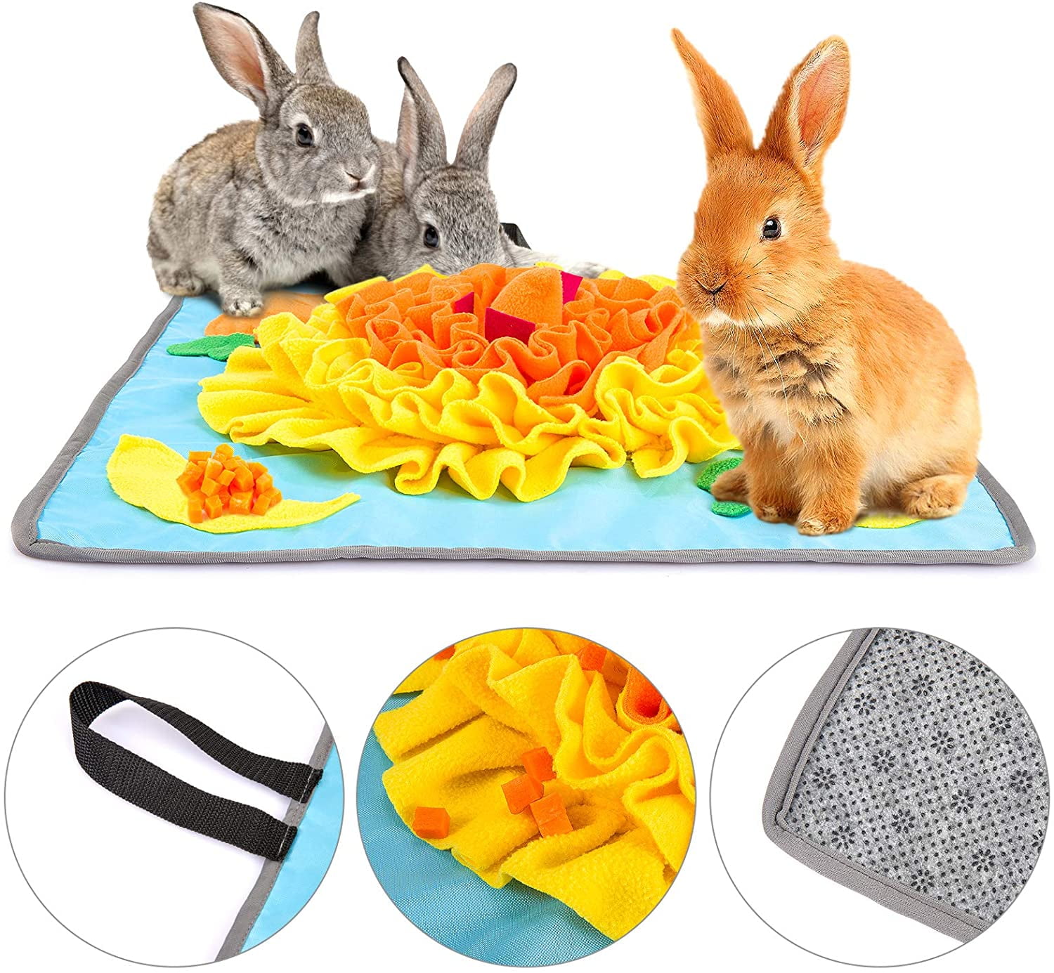 20" × 20" Rabbit Foraging Mat with Fixing Handle Machine Washable