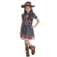 thumbnail image 4 of MEZZALL Girls Western Outfit Sets Dress With Vest And Hat For Play Pretend Party Birthday Party Clothing Sets Kids Celebration, 4 of 5