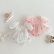 thumbnail image 3 of Body dulce de verano para niñas, mono infantil de malla bordada, mangas abullonadas de encaje, vestido de princesa de cumpleaños de una pieza para niños pequeños, 3 of 6
