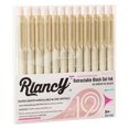 thumbnail image 2 of Beige Wheat Straw Gel Pens 12 Pack Retractable Ballpoint Pens 0.5mm Fine Point Black Ink Aesthetic Writing Pens for Office, 2 of 5