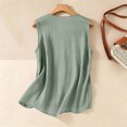thumbnail image 6 of Womens Tank Tops Summer Cotton Linen Embroidery Casual Blouse Loose Fit Scoop Neck Gauze Boho Shirts, S, 6 of 7