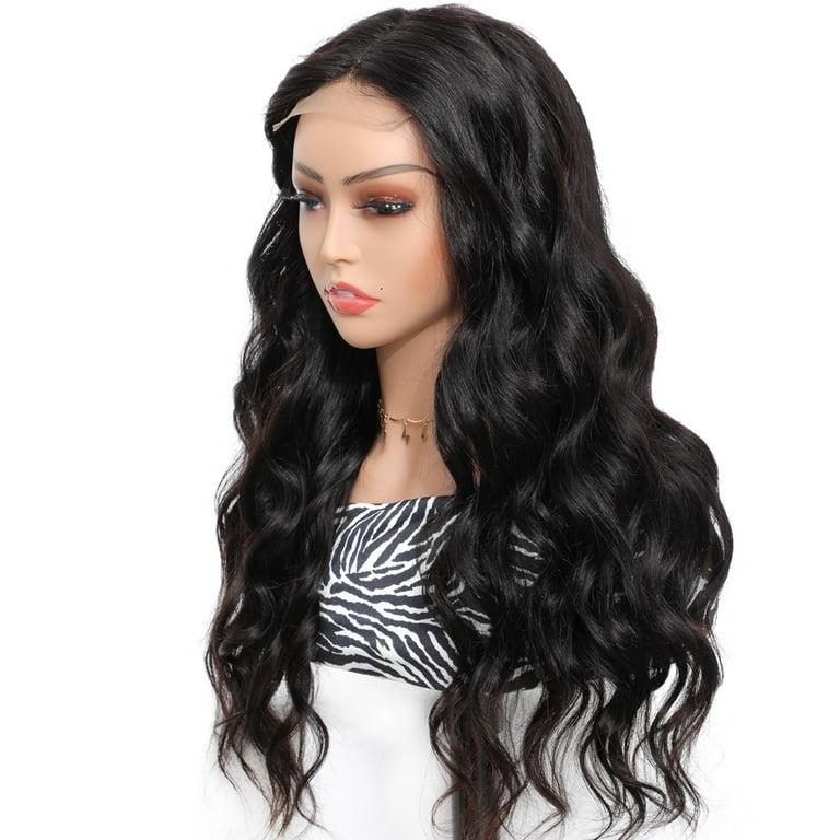 Lace Front Wigs Human Hair Body Wave 4x4 Lace Closure Wigs Glueless Human  Hair Wigs for Black Women Brazilian Virgin Hair Pre Plucked with Baby Hair  Natural Black(16 Inch) 