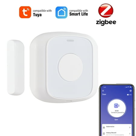 

Docooler ZigBee Smart Door Window Sensor Alarm Magnetic Home System Door Open Alert APP Remote Control Intelligent Linkage for Garage Apartment Dorm Shop Office