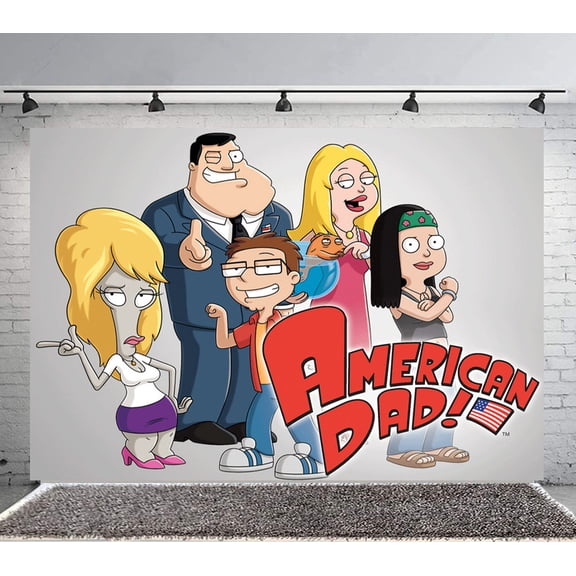 American DAD Backdrop Banner Party Supplies Poster Movie Theme Background for Photography Birthday Decorations
