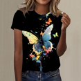 thumbnail image 2 of TSADFHJI Hauts Peplum pour Femmes Imprimé Scintillant Col Rond Manches Courtes T-Shirt L Bronze, 2 of 4