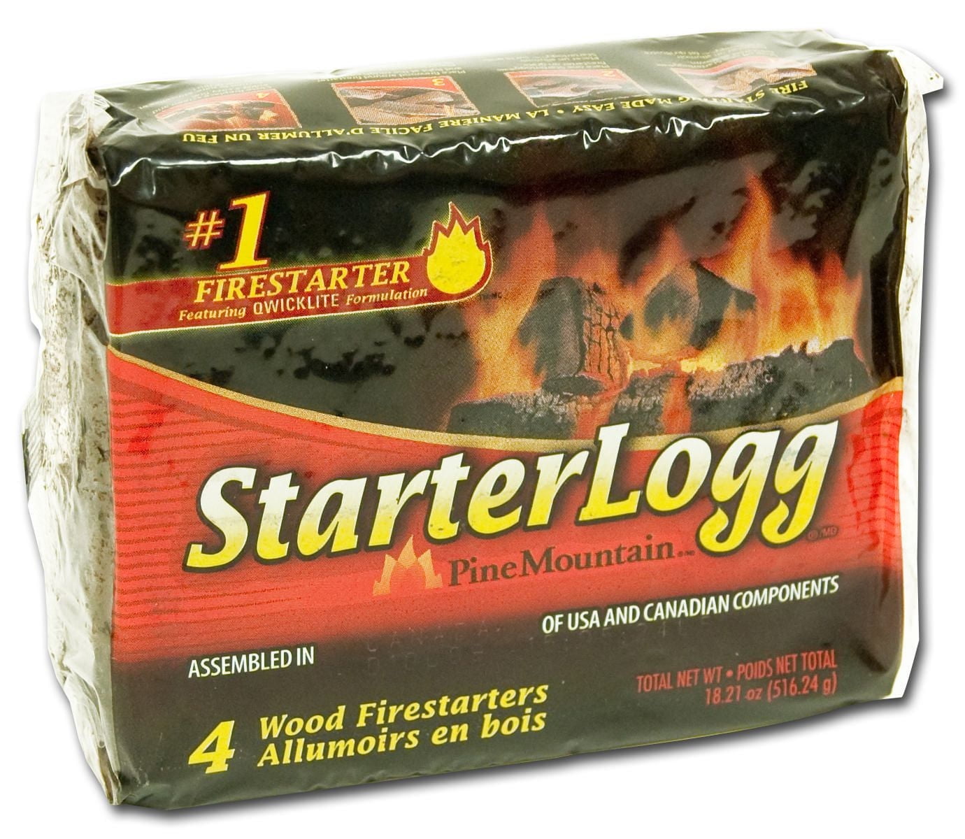 Allumoirs en bois Starterlogg - 6 paquets de 4 24 Allumoirs en bois