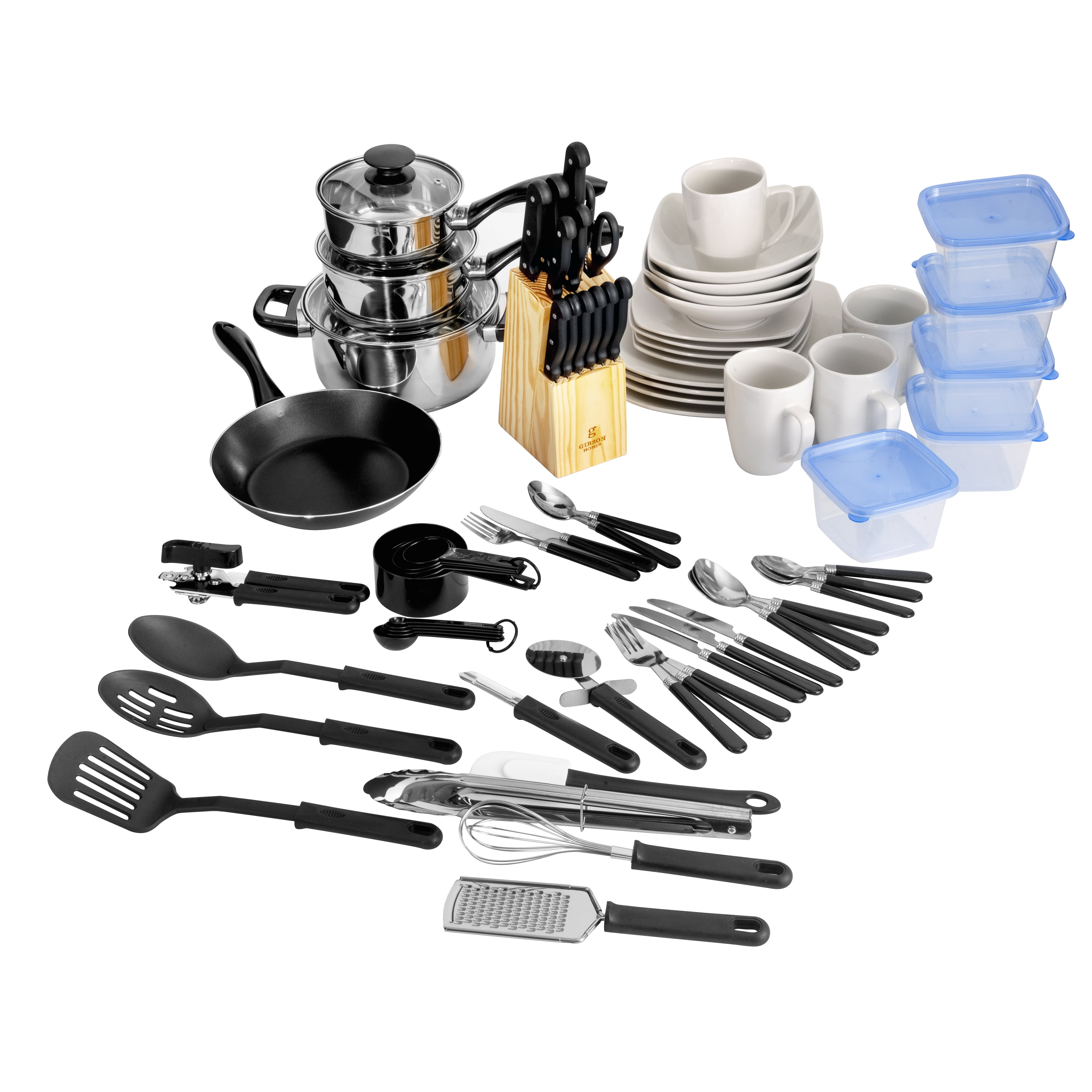 Gibson Home Essential Total Kitchen 25 Piece Combo Set, White