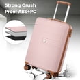 thumbnail image 5 of Travelhouse 3-Piece Hardside Spinner Carry on Luggage Set with TSA Lock and Travel Bag,Pink, 5 of 6