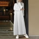 thumbnail image 2 of Vestido de manga larga Prolriy para mujer, vestido musulmán Abaya, vestido de oración, caftán largo con hiyab, vestido largo de Dubái, vestidos de mujer blancos S, 2 of 5