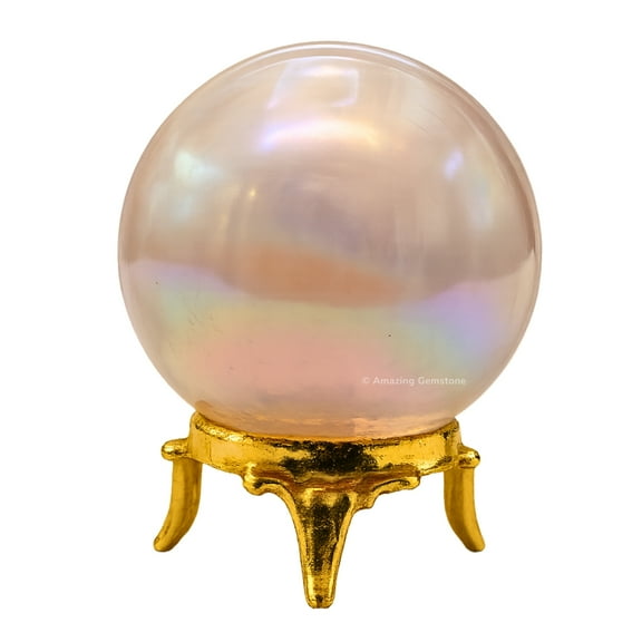 Angel Aura Rose Quartz Crystal Ball Sphere 2" Inches