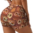 thumbnail image 1 of Fotbe Brown Owl Shorts Sin Costuras – Shorts Deportivos de Cintura Alta para Mujer, Elásticos para Gimnasio, Yoga, Running o Ciclismo-X-Large, 1 of 8