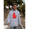thumbnail image 2 of Cute Red Dinosaur Rawr Hoodie Juniors -Image by Shutterstock,  Large, 2 of 4
