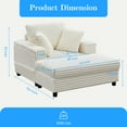 thumbnail image 2 of Mjkone Oversized Accent Chair with Ottoman for Living Room, Single Indoor Lounge Sofa Armchair with Storage Armrests and Ottoman,Beige, 2 of 9