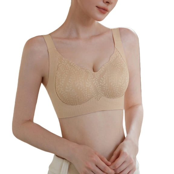 MEICHEN Wireless Full Coverage Bra for Women Fashion Soft Solid Padded U Back Bralettes Cotton No Show Underwear