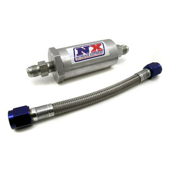 Nitrous Express NXS15607 7 in. D-4 Pure-Flo N20 Nitrous Filter & Stainless Hose - 04AN