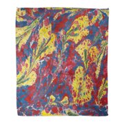 SIDONKU Throw Blanket Warm Cozy Print Flannel Colorful Pattern Abstract Marble on Water Turkish Comfortable Soft for Bed Sofa and Couch 58x80 Inches