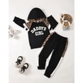 thumbnail image 2 of 3T Baby Girls Clothes 4T Girls 2PCS Hoodie Outfits Set Letter Print Toddler Girls Long Sleeve Hooded Top Pants Set Black, 2 of 7