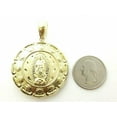 thumbnail image 3 of 10k yellow gold hollow two sided Jesus & virgin Guadalupe pendant 1.54" 11.2g, 3 of 10