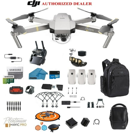 Dji Mavic Pro Platinum Drone Quadcopter Fly More Combo With 3