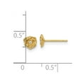 thumbnail image 2 of 14k Solid Yellow Gold Polished Cubic Zirconia Rose Post Earrings 5.3x5.3mm Wide Stud Earring for Women, 2 of 2