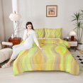 thumbnail image 4 of Castle Fairy Abstract Ombre Stripes Full Size Comforter Sets,Gradient Lines Bedding Sets, 4 of 8