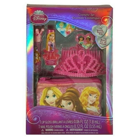 Disney Princess Cosmetic and Hair Kids Girl's Gift Set with Tiara and Beauty Bag