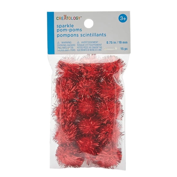 24 Packs: 15 ct. (360 total) 3/4" Sparkle Pom Poms by Creatologyâ„¢