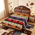 thumbnail image 2 of meiyoeat Retro Aztec Geometric Bed Sheets,Rustic Southwestern Cowboy Full Size Sheets For Boys,4-Piece1 Flat Sheet, 1 Fitted Sheet and 2 Pillowcases, 2 of 6