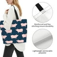 thumbnail image 3 of Pofeuu Pig 1 Print Reusable Grocery Bags - Washable, Foldable, Packable Tote, Large Handles, Heavy Duty, Zippered Top Pouch, 3 of 8