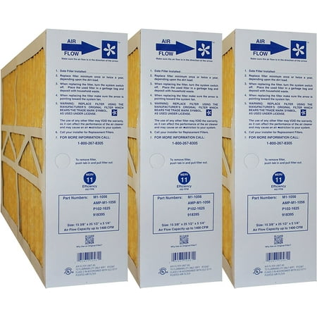 

Part # M1-1056 Size 16 x 25 x 5 (Actual Size: 15 3/8 x 25 1/2 x 5 1/4 ) MERV 11 Case of 3