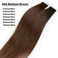 thumbnail image 4 of Benehair Tape In 100% Real Remy Human Hair Extensions Seamless Skin Weft Thick Glue Straight Women Brown 10-20pcs 20inch, 4 of 13