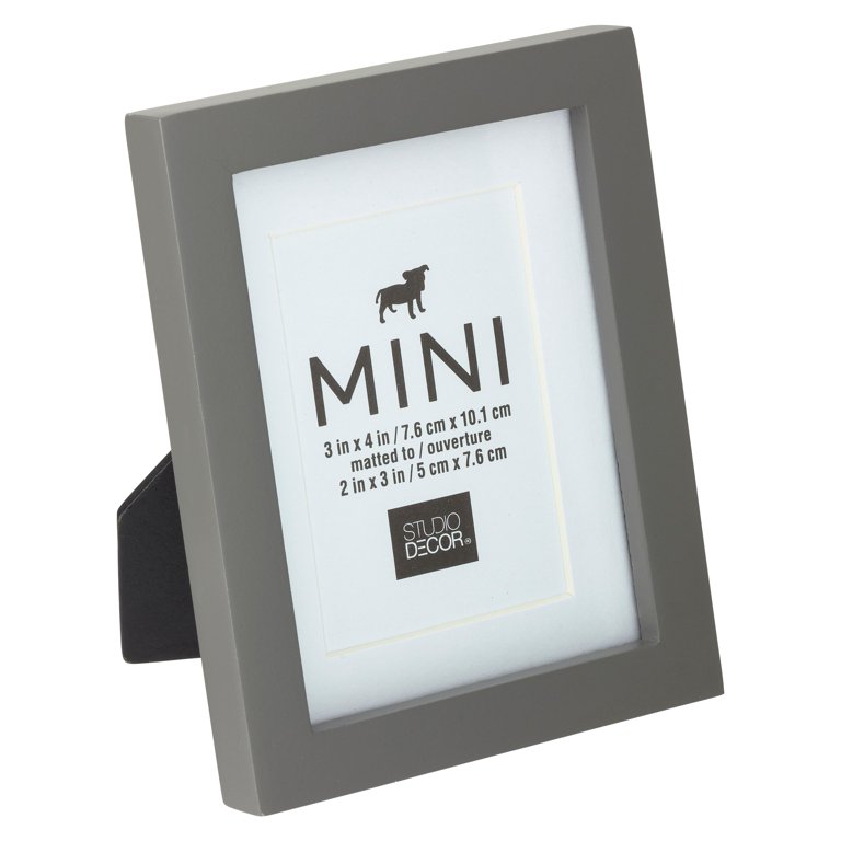 Mini Frame with Mat by Studio Decor : Gray, 2 x 3 Inches