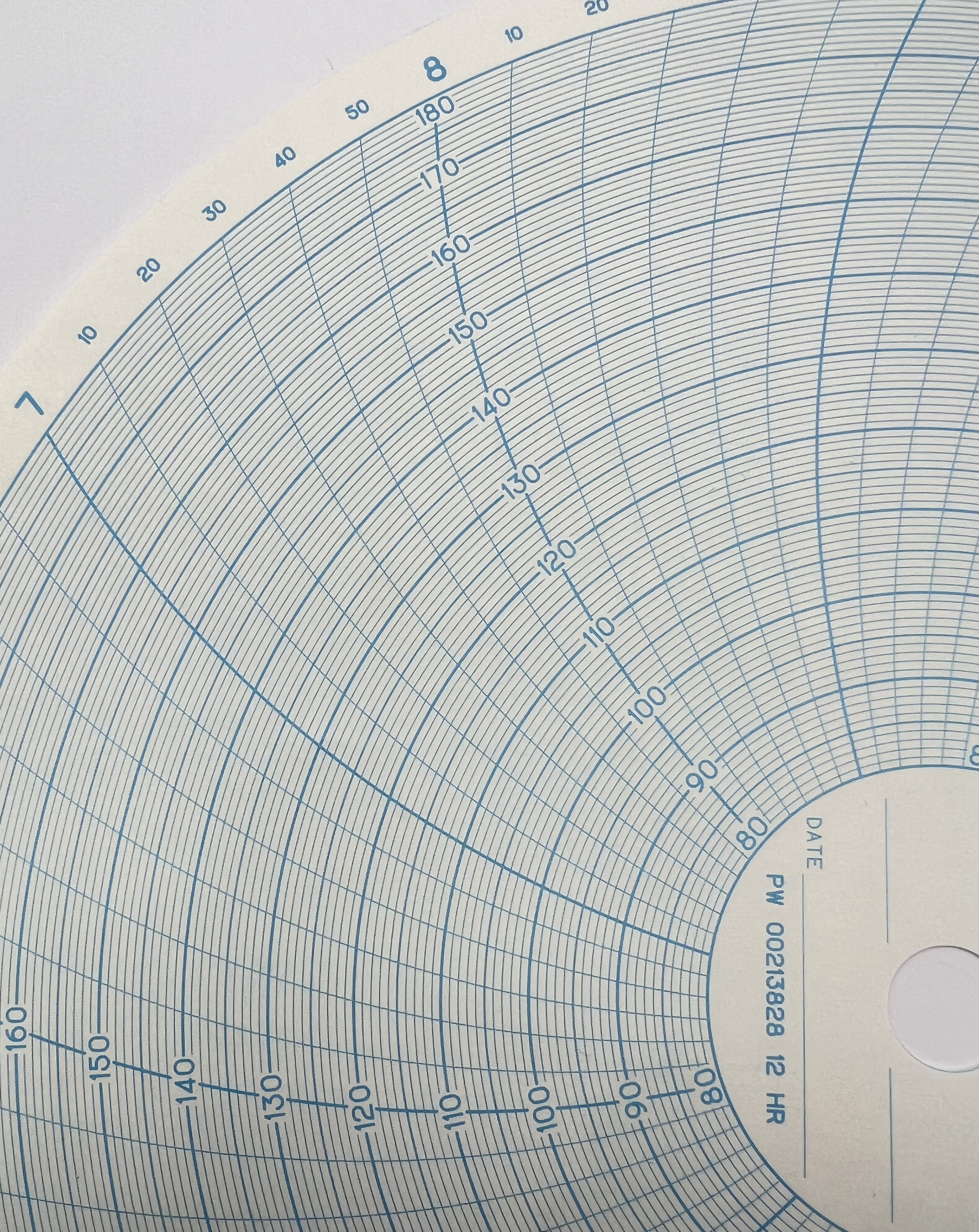 To Fit PW-002-138-28 Partlow Circular Chart Paper (80-180 by 10/ 12 Hour), Box/100