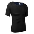 thumbnail image 2 of LELINTA Men's Fitness Shirt Waist Trainer Corset Vest with Zipper for Weight Loss Hot Sweat Sauna TaLELINTA Top Body Shaper Workout Suit Shirt Black/Gray, up to size 3XL, 2 of 5