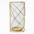 thumbnail image 1 of Set of 12 Gold Metal Pillar Hurricane Candle Holder, 1 of 3