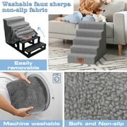 Topmart Dog Stairs for High Beds,Non-Slip Plastic 5-step Pet Step for Dogs,20.1''High,Grey