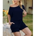 thumbnail image 5 of Loritta Pajamas Set for Woman Short Sleeve for Woman 2 Piece Round Neck Summer Lounge Set,S-2XL, 5 of 6