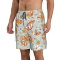 thumbnail image 2 of Bixox Men's Retro Floral Butterfly printing Casual Classic Fit Short Summer Beach Shorts, 2 of 6