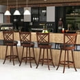 thumbnail image 4 of Costway 29'' Swivel Bar Stools Set of 2 Upholstered Counter Stools with Cushion & Footrests, 4 of 8
