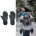 thumbnail image 3 of Anti- Gloves Touch Screen Thermal Fleece Full Finger Windproof Cold Waterproof Warm for Outdoor Working, Cycling, Snowboarding, Women HX 102 AZUL DYNWAVEMX Guantes cálidos, 3 of 8