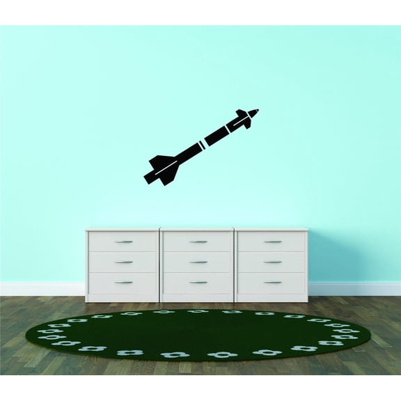 Design With Vinyl Artwork Rocket Solo Wall Decal for Boys - Military War Cargo Helicopter Battle Combat Themed Decal - Size: 5 In x 21 In