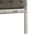 thumbnail image 2 of Benjara Crystal Tufted Leatherette Twin Panel Headboard, Gray and Silver, 2 of 5