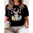 thumbnail image 1 of Camiseta estampada 100 % algodón para mujer, de manga corta y cuello redondo, para uso diario informal, 1 pieza, camiseta de ocio., 1 of 6