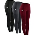 thumbnail image 3 of NELEUS Womens High Waist Running Workout Yoga Leggings with Side Pocket,Black+Gray+Red,US Size L, 3 of 9