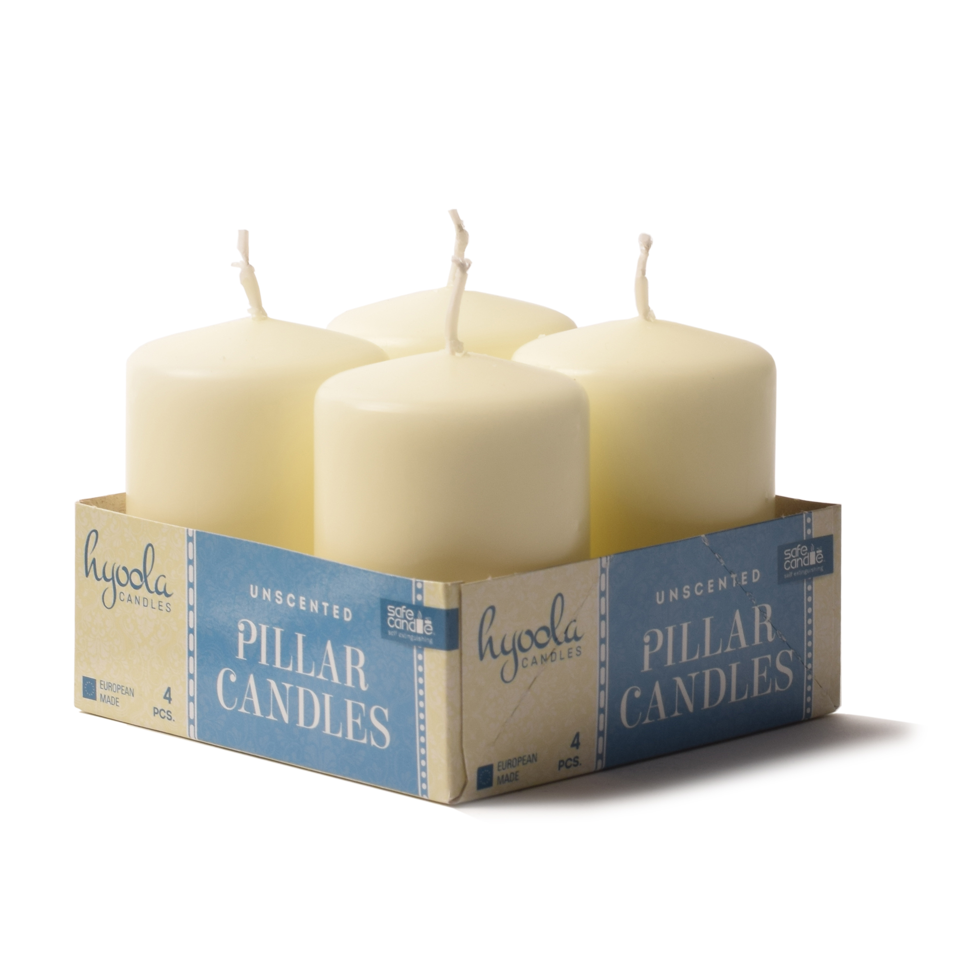 Hyoola 2 x 3 inch Small Unscented Pillar Candles Dripless Ivory Pillars