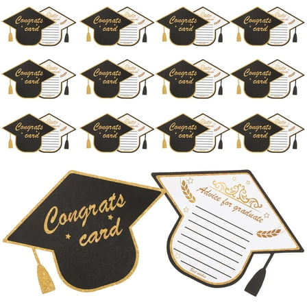 30pcs Graduation Congrats Cards Creative Graduation Cap Shape Celebrating Cards School Presents