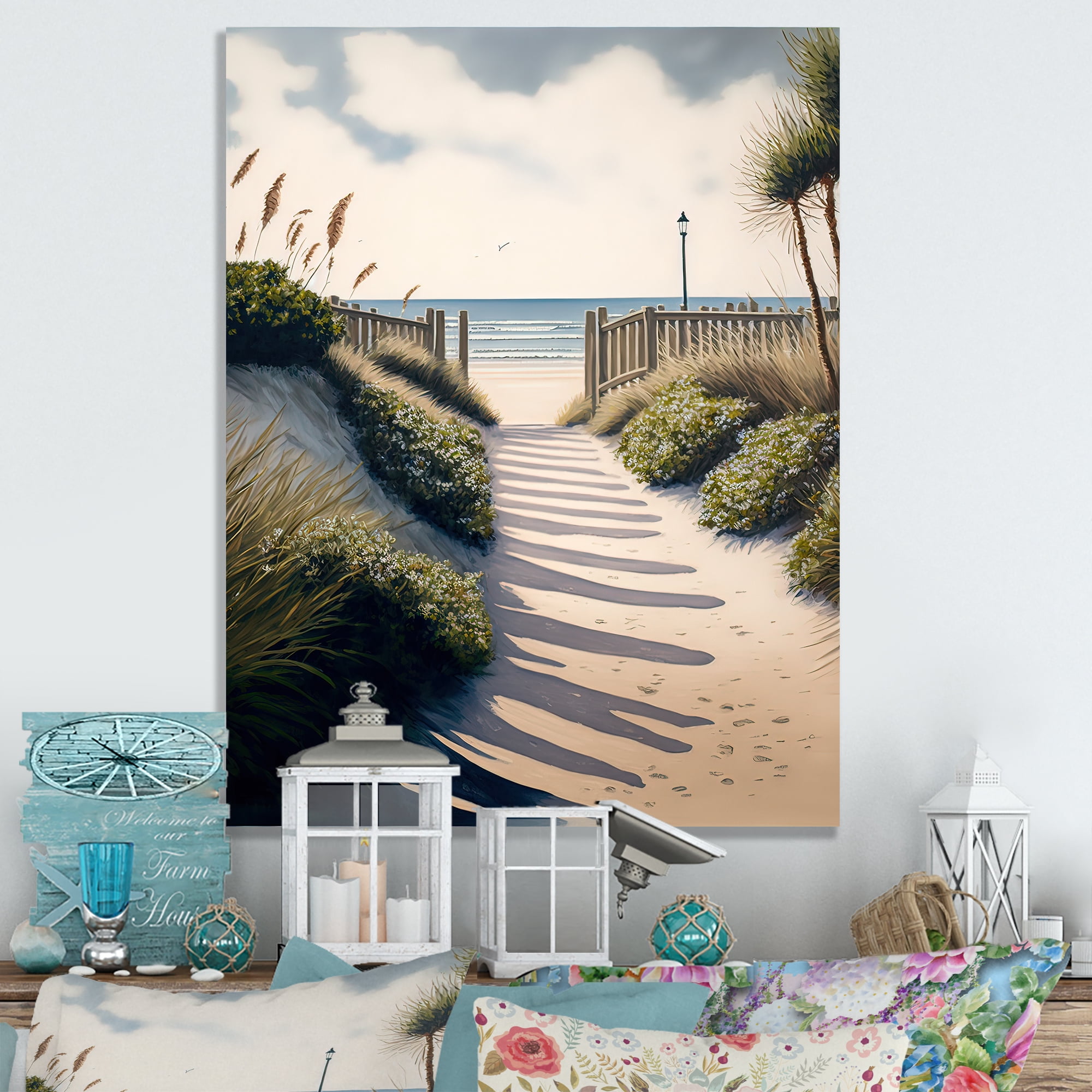 Designart Path To The Beach V Canvas Wall Art