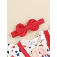 thumbnail image 5 of Biezeib Baby Girls Independence Day Romper Dress Flying Sleeve Stars Print Jumpsuit with Headband, 5 of 6
