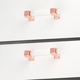 thumbnail image 4 of knobelite 5 Pack Kitchen Cabinet Handles Drawer Pull Square Acrylic Cabinet Pull with Zinc Alloy Base Polished Rose Gold Finish, 3 1/2 inch Hole Center Drawer Pulls for Kitchen Cabinets, 4 of 5