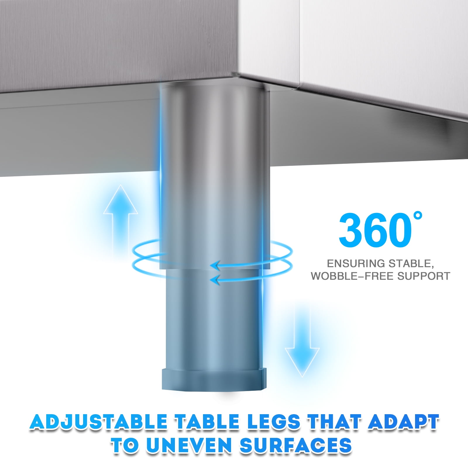 Gaonala 43.3in Outdoor Stainless Steel Utility Sink 2-Tier Cabinet Pull-out Faucet Workbench for Kitchen Office School